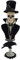 Horror-Shop Exquisite Skelett Gentleman mit Raben Sockelbüste 66 cm