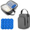 BAFASO Insulated Breastmilk Cooler Bag with 4 Gel Ice Packs, Breastmilk Cooler Fits 6 Bags of Breastmilk, Grey
