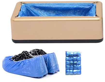 Zasdvn Dispenser Automatico di Copriscarpe per Macchina, Dispenser di Copriscarpe Antiscivolo con Copriscarpe Monouso in ABS da 100 Pezzi per Casa, Supermercato, Fabbrica, Ospedale