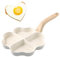 Ehuihuan Padella per Frittata Padelle Antiaderenti in 4 Scomparti Padella a Forma di Cuore Padelle per Induzione Padella per Friggere Padella per Pancake (Beige)