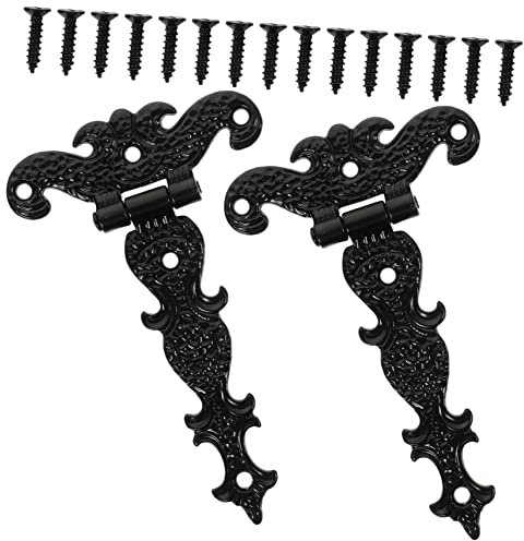 jojofuny 2pcs Heavy Duty Wooden Fence Gate Hinges Retro for Outdoor Shed Doors Easy to Install Practical for Wooden Gates