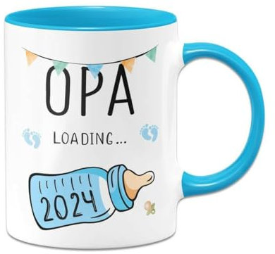Tassenbrennerei Tasse Opa loading 2024 - Schwangerschaft verkünden Geschenk für werdenden Großvater - Du wirst Opa - Schwanger (Opa 2024)