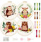 FREEEBLOSS 4 Set Mit 8'' Eulen Stickerei Sets Für Bastelliebhaber, Stickset Mit Stempelmuster, Eulen Kreuzstich Set, Stick Starter Set Mit Anleitung, Stickrahmen, Fäden