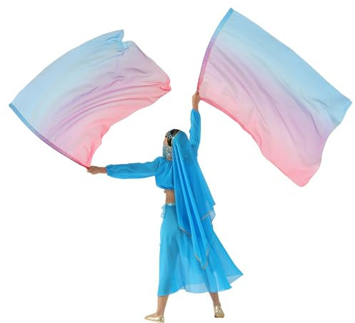 MUNAFIE Anbetungsfahnen 2 Stück Lobpreis Tanz Fahnen Rechteck Regenbogen flagge mit teleskopstab fahnenstange für Tanzaufführung Kirche 9#ROT-LILA-BLAU