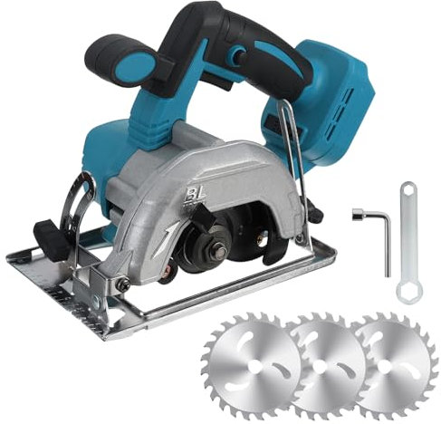 Handkreissäge kompatibel with Makita Akku 18V, Mini Akku Kreissäge mit 3 Sägeblättern, Bürstenlose Säge mit Einstellbarer Schnittwinkel & Tiefe, für Holz Kunststoff Dünnes Metall