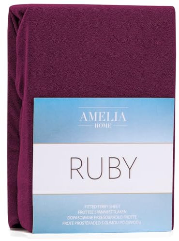 AmeliaHome Spannbettlaken 200x220-220x240 cm Frottee Baumwolle Spannbetttuch, Dunkelbeige