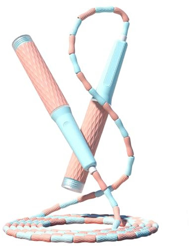 amangul Cuerda de saltar de longitud ajustable que se enreda, libera cuentas segmentadas, cuerda de saltar para fitness, para niños, hombres y mujeres