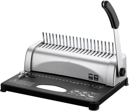QYOEGSQ Bindemaschine, Multifunktionale Bindemaschine, Tragbare Metall-Bindemaschine, 21-Loch-A4/A5-Kammbinder, 450 Blatt Bindekapazität for das Home Office/Standard