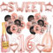 Roségold Sweet 16. Geburtstag Mädchen - 31 Stück Sweet 16 Luftballon Deko Set mit Zahlen Luftballon 16, Rosegoldener und Schwarz Ballon, Partyzubehör für 16. Geburtstag (16. Geburtstag)