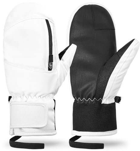 QKURT Skihandschuhe, Unisex Winter warme Handschuhe, innere fünf Finger und Touchscreen wasserdicht Schnee Handschuhe, Winddicht Outdoor Ski Handschuh für Skifahren Radfahren Snowboarden Gehen