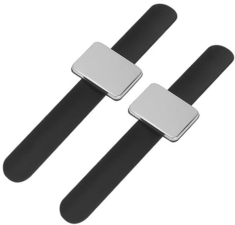 BELLIFFY Magnetische Silikon Handgelenkschlaufe für Geburtstag 2 Stück Schwarzes Armband mit Praktischem Nadelhalter in Quadratischer Form für Friseure und Kleidung Nähen