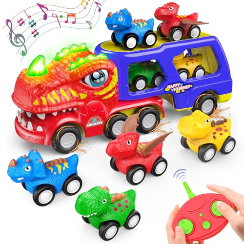 iKidiki Ferngesteuertes Auto Ab 2-6 Jahre, RC Auto Dinosaurier LKW Spielzeug, Remote Control Car Geschenk Für Jungen, Kinderspielzeug Geburtstagsgeschenk