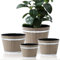 SE SUN-E 4 Stück Pflanzentöpfe Whiskey-Fass-Pflanzgefäß Blumentopf mit Entwässerungslöchern Kunststoff Dekoration Große Pflanzgefäße für Indoor Outdoor Pflanzen Garten Home Für alle Zimmerpflanzen