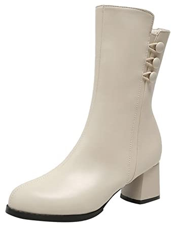 Stivali Gamba Larga Stivali Donna con Tacco E Plateau Stivali Texani Donna Pelle Stivali Moto Vintage Stivali Texani Stivali Donna con Tacco Alto Bianco Stivali Donna Estivi da