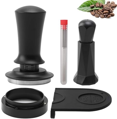 Ensemble de tampons à café professionnels 53 mm avec outil WDT, entonnoir de dosage et tapis de tamper pour barista, accessoires pour café à la maison