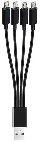 XAGMODSHN Câble de charge micro USB multi-appareils pour charger 4 téléphones et tablettes à la fois, parfait pour les personnes occupées