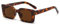 Long Keeper Retro Rechteck Sonnenbrille Damen Herren Vintage Eckig Sonnenbrille Trendige Quadratischem Brille UV400 (Gelbe Karettschildkröte Braun)