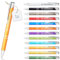 Kugelschreiber mit Gravur | personalisierter Stift mit Wunschtext | blaue Mine | Werbegeschenk & Werbeartikel | personalisierte Kulis für Hochzeit, Büro & Schule (Orange, 1Stück)