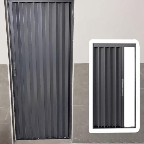Falttür Aluminium-Faltschiebetür für Den Innenbereich, Verschließbare Falttür im Akkordeon-Stil für Zuhause und Büro, Einziehbares, Faltbares Fliegengitter für Den Türrahmen(28x80in(71x203cm))
