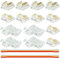 16pcs COB 3pin 10mm LED Streifen Verbinder Kit, 10pcs Transparent Connector 4pcs L-Shaped Eckverbinder 2pcs 15cm Langes 22AWG Verlängerungskabel für Spaltfreies Löten Strip Eckverbindung
