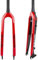 NBTRXWAFR Forcella Rigida MTB in Fibra di Carbonio 26/27.5/29 Forcella per Mountain Bike con Freno A Disco 1-1/2 Forcella Anteriore per Bicicletta Conica QR 9Mm,Rosso,26inch