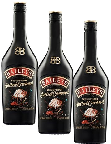 Baileys Salted Caramel, licor de crema de whisky irlandesa con certificación B-Corp, 700 ml (Paquete de 3)
