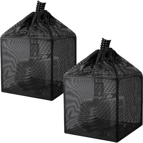 Hecaty Sacchetto filtro per laghetto, sacchetto a pompa, anti-intasamento, scatola filtro a cubo, borsa nera per pompa a rete per acqua all'aperto (12,7 cm x 2 pezzi)