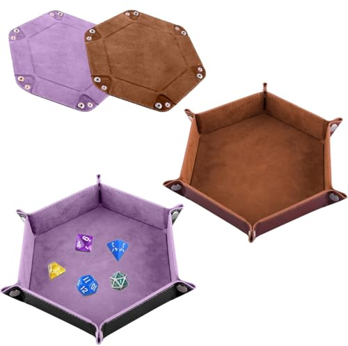 2 Würfelbretter Leder Würfelteller für Dungeons und Dragons RPG DND usw