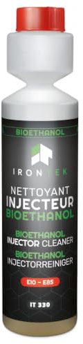 Nettoyant Injecteurs E85 Super Éthanol 250mL - IRONTEK | IT330 | Additif carburant Bioéthanol | Anti-Corrosion Anti-Démixion | Traite 250L de carburant Formule économique | Lubrifie Injection & Pompe