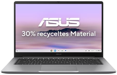 ASUS Chromebook CX14 CX1405CTA Laptop | 14 FHD 16:9 IPS Display | Intel Core 3-N355 | 8GB RAM | 128GB eMMC | Intel UHD | ChromeOS | QWERTZ | Misty Grey