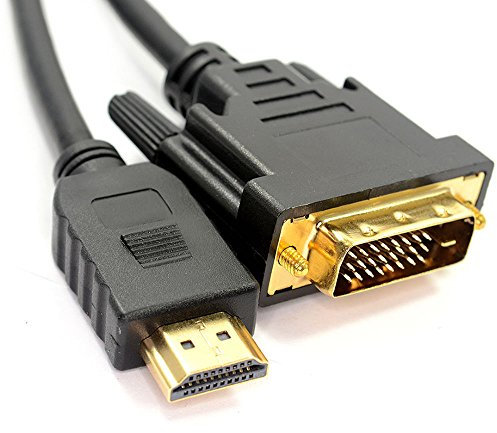 1.5 Metre HDMI to DVI Cable, DVI D to HDMI Cable 1m Bi-Directional, Gold Plated Support 1080P for Blu Ray Player, PS 4, Nintendo Wii, Plasma, DVD, Computer, HDTV, Projector By Dragon Trading