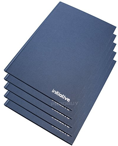 [Pack of 5] A4 Hardback Manuscript Books Feint Ruled 192 Lined Pages