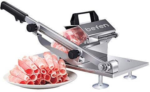 Manual Frozen Meat Slicer, befen Upgraded Stainless Steel Meat Cutter Beef Mutton Roll for Hot Pot KBBQ Food Slicer Slicing Machine for Home Cooking of Hot Pot Shabu Shabu BBQ