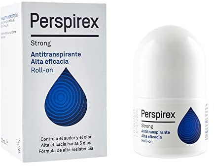 Perspirex ® | Strong | Desodorante Antitranspirante Axilas Roll On con Elevada Eficacia y Efectividad Anti Sudor hasta 5 días | Para Personas que Sufren de Sudoración Severa | 20 Ml
