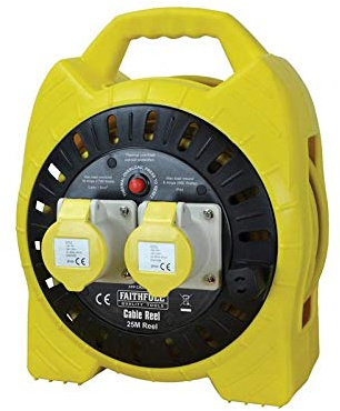 Faithfull FPPCR25MSEL Enclosed Cable Reel 110V 25M 16A 2G