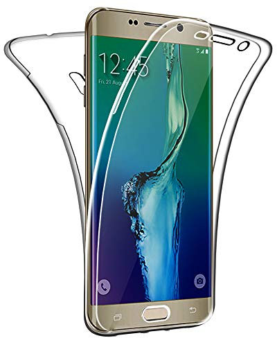 SDTEK Schutzhülle Kompatibel mit Samsung Galaxy S6 Edge+ Plus, Vorne und Hinten 360 Grad Soft Hülle HandyHülle Case Cover