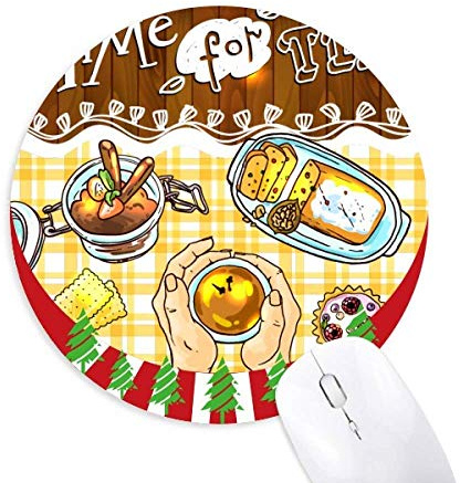 Zeit für Tee Kekse Schokolade rund Gummi Maus Pad Weihnachtsdekoration