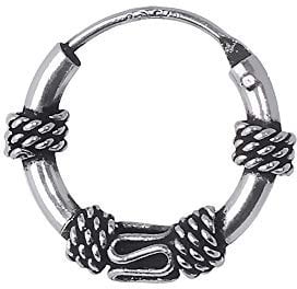 NKlaus 925 Silber Einzel Ohrring Keltische CREOLE Gothic Celtic Bali EINZEL 12mm 5035