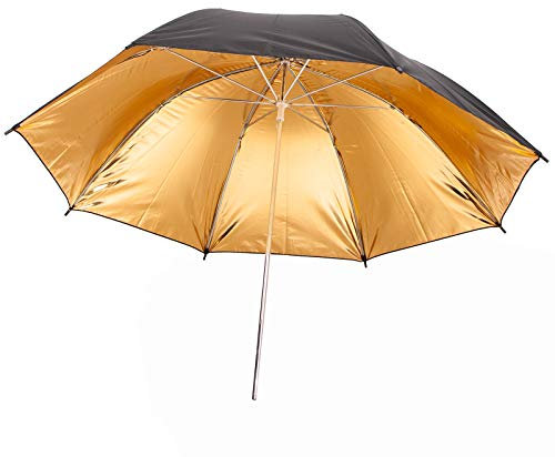 Photo Studio Black Gold Umbrella Reflective Umbrella for Professional Portrait Photography Photo Light Flash Continuous Lighting Video Lighting, 43