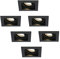 HOFTRONIC - LED Einbaustrahler 230V Eckig Schwenkbar Dimmbar Schwarz Extra Warmweiß 6er set Deckeneinbauleuchte 6x400Lm Einbauspots GU10 - Deckeneinbaustrahler, Wohnzimmer und Büro
