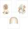 Olgs Babyzimmer Poster 3er Set | Wandbilder für Kinderzimmer Deko Bilder DIN A4 | Teddy Regenbogen Wandposter Mädchen, Junge | Tiere: Bär, Elefant