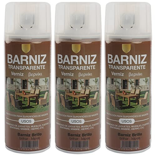 H HANSEL HOME Barniz Brillo Pintura Spray Multicolor 400 Ml - Pack de 3 Unidades