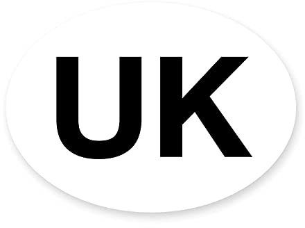 stika.co UK 130mm x 100mm Oval Reflective United Kingdom Car Symbol Vinyl Sticker – Number Plate Decal for European Roads
