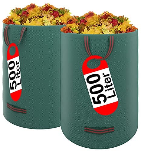 2x 500L Gartensack Gartenabfallsack Laubsack 2er Garten Laub Abfall Sack Rasensack Faltbar 500 Liter (2er Pack)