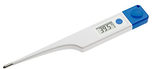 TFA Dostmann Digitales Veterinärthermometer VET, 15.2022, geeignet für Pferde/Rinder/Hunde/Katzen, wasserdicht, einfache Reinigung, Körpertemperatur von Tieren, weiß