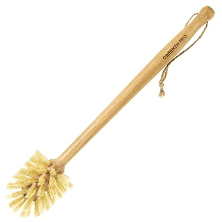 GREENTH PRO Natur Bambus Flaschenbürste mit Sisalborsten - Langer Griff Hängendes Design Reinigungsbürste für Wasserflaschen Babyflaschen Sportflaschen Gläser Wassergläser Weingläser