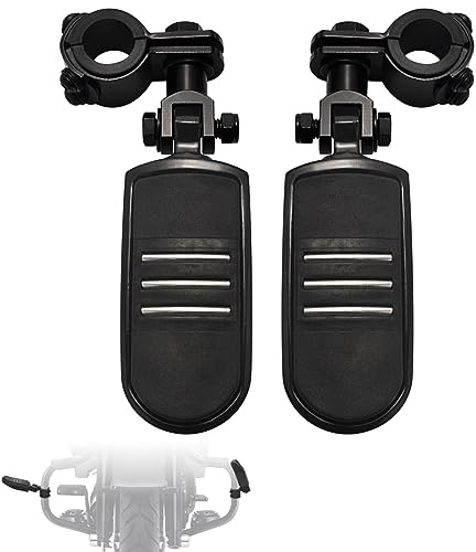 FOVPLUE 1 1.25 1.34 Highway Footpegs,Motorcycle Foot Pegs Foot Rest Mount Clamp Kit for Harley Indian Road King Street Glide Honda Kawasaki Suzuki Yamaha 25mm 32mm 34mm engine guard or tube Black