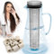 ORINKO Kit de Purification d'Eau : Perles de Céramique et Carafe Filtrante en Verre, 15 Perles de Céramique avec Carafe 1,6 L, Purification de l'Eau en Carafe