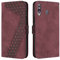 OKZone Kompatibel mit Samsung Galaxy A20S Hülle, Handyhülle Samsung A20S, PU Leder Tasche Wallet Schutzhülle Galaxy A20S, Flip Cover Klappbar Brieftasche Etui mit Magnet TPU Lederhülle (Rot)