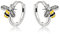 Clearine Biene Creolen 925 Sterling Silber Vintage Emaille Cubic Zirkonia Hummel Huggie Ohrringe für Damen Teen Mädchen